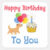 HAPPY BIRTHDAY TO YOU CUTE DOG STICKERS (Voorkant)