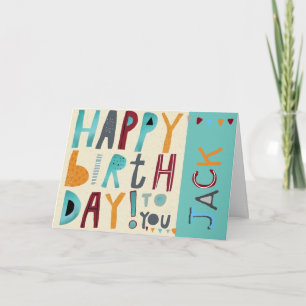 Happy Birthday To You - Funky Girl Boy Donkerblauw Kaart