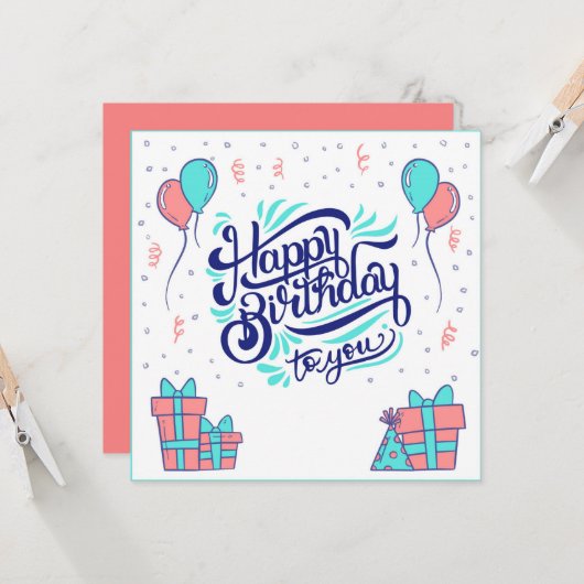 Happy Birthday to You Kaart (Voorkant / Achterkant in situ)