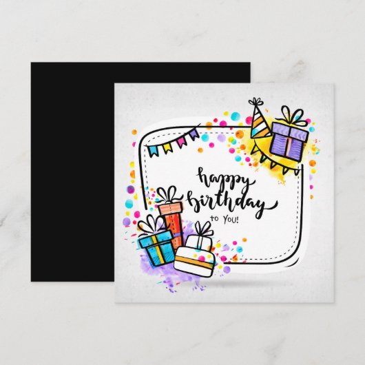 Happy Birthday To You Kaart (Voorkant / Achterkant)