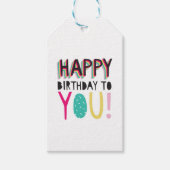 Happy Birthday to you kleurrijke regenboog cadeau  Cadeaulabel (Voorkant)
