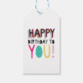 Happy Birthday to you kleurrijke regenboog cadeau  Cadeaulabel