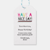 Happy Birthday to you kleurrijke regenboog cadeau  Cadeaulabel (Achterkant)