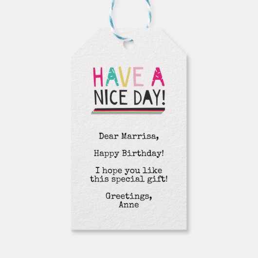 Happy Birthday to you kleurrijke regenboog cadeau  Cadeaulabel (Achterkant)