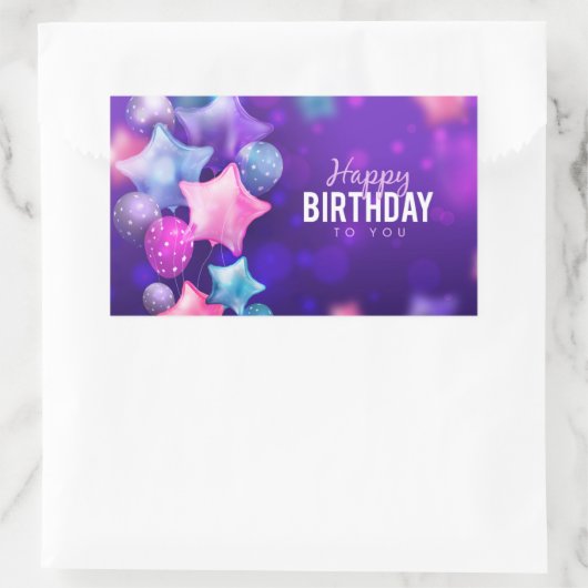 Happy Birthday to You Rechthoekige Sticker (Tas)