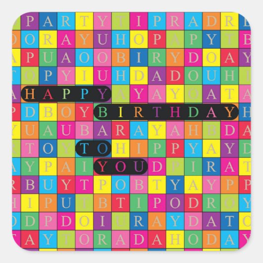 Happy Birthday to You - WordSearch Stickers (Voorkant)