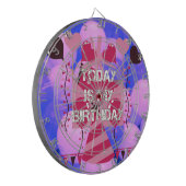 Happy Birthday Today is mijn Birthday Blue Balloon Dartbord (Voorkant Links)