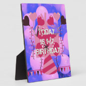 Happy Birthday Today is mijn Birthday Blue Balloon Fotoplaat (Zijkant)