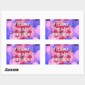 Happy Birthday Today is mijn Birthday Blue Balloon Rechthoekige Sticker (Vel)