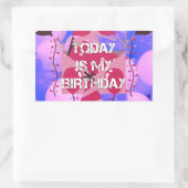 Happy Birthday Today is mijn Birthday Blue Balloon Rechthoekige Sticker (Tas)