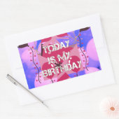 Happy Birthday Today is mijn Birthday Blue Balloon Rechthoekige Sticker (Envelop)