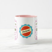 Happy Birthday Toevoegen Jaar Naam Datum Roze Mok (Midden)