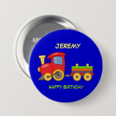 Happy Birthday, Toy Train, template Ronde Button 7,6 Cm (Voorkant /achterkant)