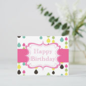 Happy Birthday (traandruppels) Briefkaart (Staand voorkant)