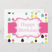 Happy Birthday (traandruppels) Briefkaart (Voorkant / Achterkant)