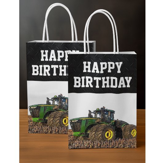 Happy Birthday Tractor Boerderij Equipment Agricul Medium Cadeauzakje