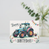 Happy Birthday Tractor Briefkaart (Staand voorkant)