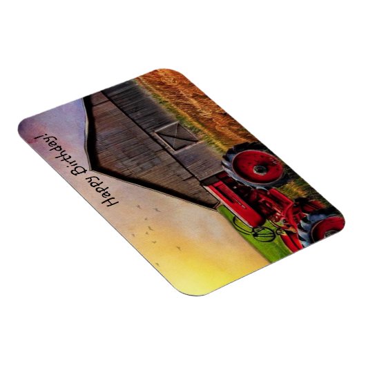 Happy Birthday Tractor en Barn Magneet (Rechterzijde)