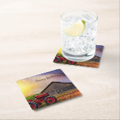 Happy Birthday Tractor en Barn Napkins Kartonnen Onderzetters (Insitu)
