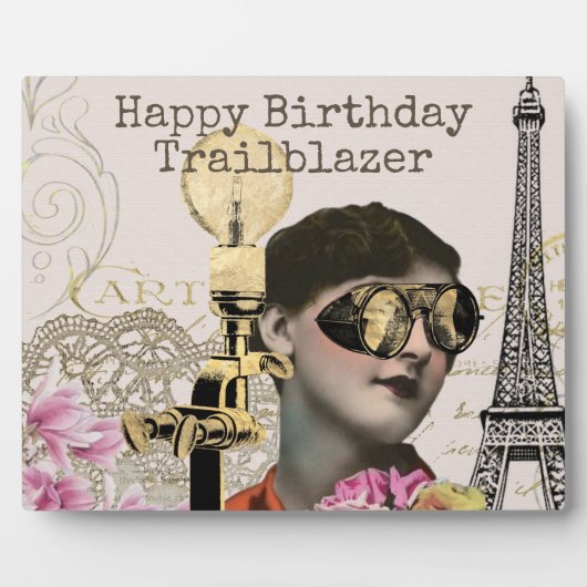 Happy Birthday Trailblazer Steampunk  Fotoplaat (Voorkant)