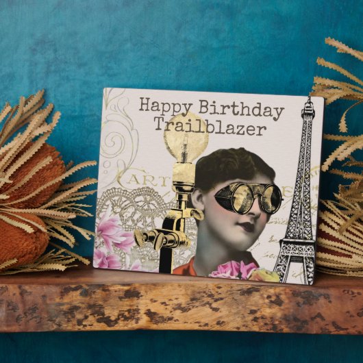 Happy Birthday Trailblazer Steampunk  Fotoplaat (Zijkant)