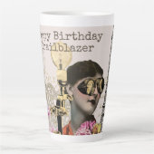 Happy Birthday Trailblazer Steampunk  Latte Mok (Voorkant)