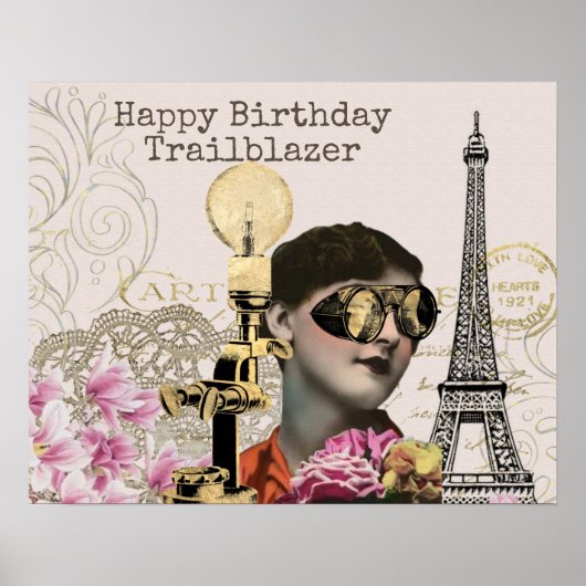 Happy Birthday Trailblazer Steampunk  Poster (Voorkant)