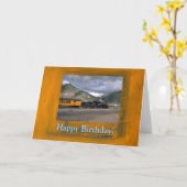 Happy Birthday Train Card Kaart (Yellow Flower)