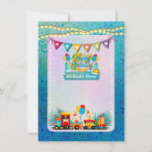 Happy Birthday Train Met Leuke Dieren Wensen Kaart (Achterkant)