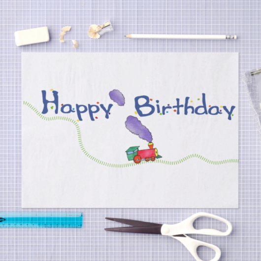 Happy Birthday Train Tissuepapier (Craft)