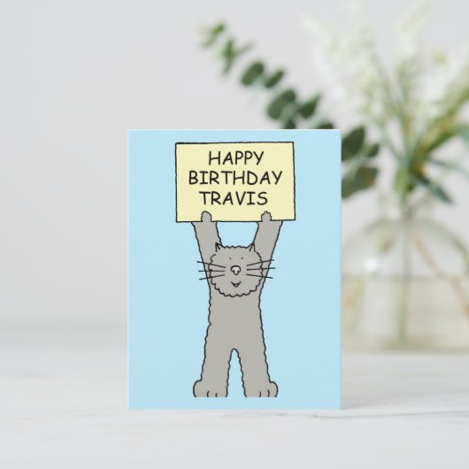 Happy Birthday Travis Briefkaart (Staand voorkant)