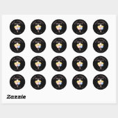 Happy Birthday Treat Pastel Balloons Black Ronde Sticker (Vel)