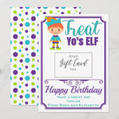 Happy Birthday Treat Yourself Gift Kaart Holder (Voorkant / Achterkant)