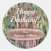 Happy Birthday Tree of Tule Oaxaca OAX1 Ronde Sticker (Voorkant)