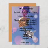 Happy Birthday Triplets! Vat Wenskaart (Voorkant / Achterkant)
