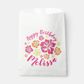 Happy Birthday Tropical Hawaiian Hibiscus Flowers Bedankzakje (Voorkant)