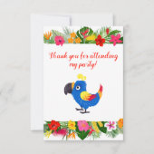 Happy Birthday Tropical Parrot Bedankkaart (Voorkant)