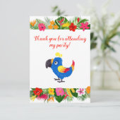 Happy Birthday Tropical Parrot Bedankkaart (Staand voorkant)