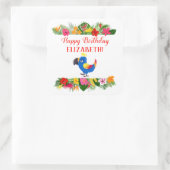 Happy Birthday Tropical Parrot Vierkante Sticker (Tas)