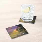 Happy Birthday Tropical Sunset Kartonnen Onderzetters (Insitu)