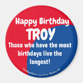 Happy Birthday TROY large magnet (Voorkant)
