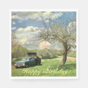 Happy Birthday  Truck Sunset Servet