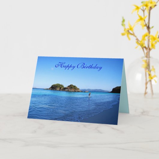 Happy Birthday, Trunk Bay, St. John, U.S.V.I. Kaart (Gele Bloem)