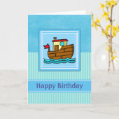 Happy Birthday Tug Boat Kaart (Gele Bloem)