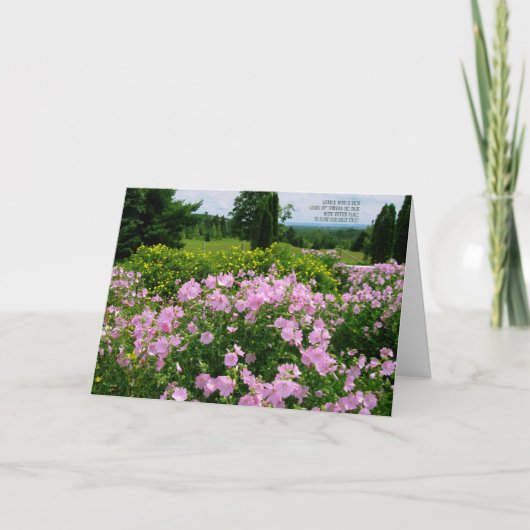 Happy Birthday - Tuin met een Uitzicht Kaart (Voorkant)