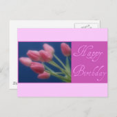 Happy Birthday Tulips Briefkaart (Voorkant / Achterkant)