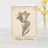 Happy Birthday Tulp Elegant wenskaart Kaart (Gele Bloem)