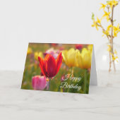 Happy Birthday Tulpen Kaart (Gele Bloem)