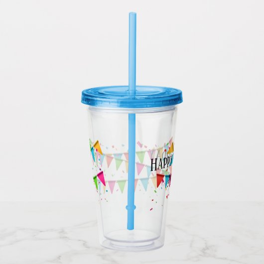 Happy Birthday Tumbler Acryl Drinkbeker (Rechts)