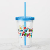 Happy Birthday Tumbler Acryl Drinkbeker (Voorkant)
